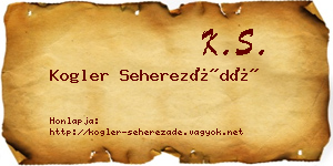 Kogler Seherezádé névjegykártya